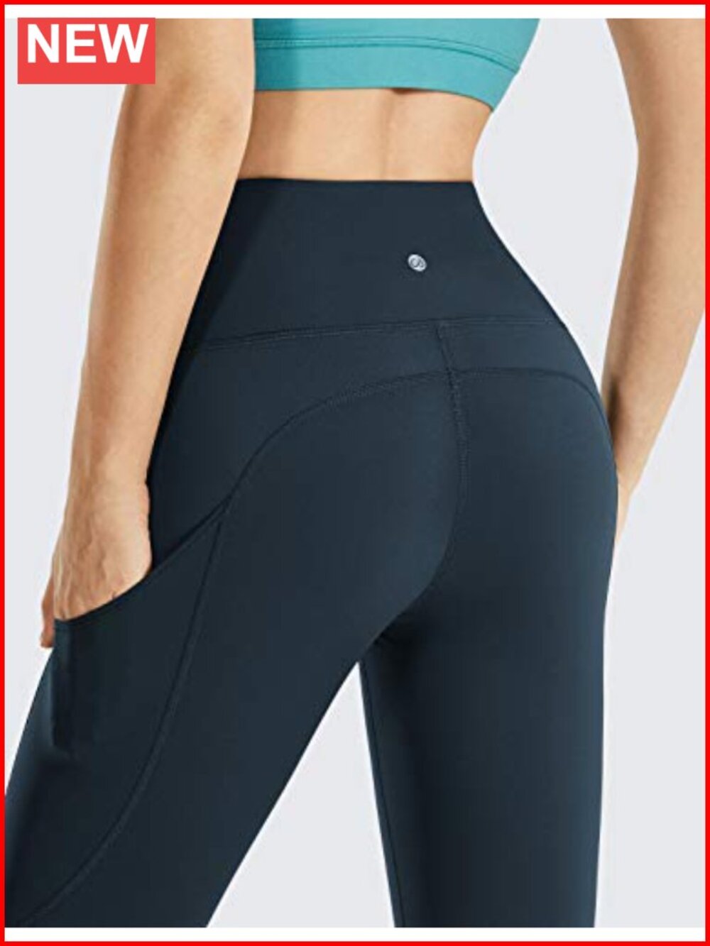 High Waist Yoga Leggings with Pockets 25" Inseam, Side Pockets, Naked Feeling, - Picture 2 of 5
